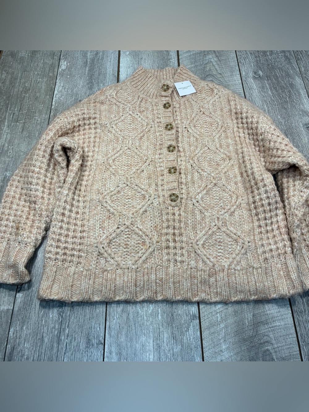 American Eagle Outfitters women’s new with tags cable knit blush pink sweater lg